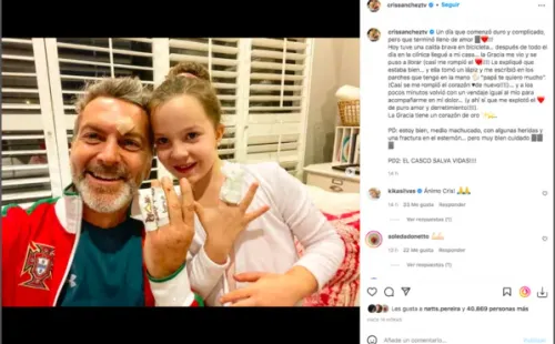 CristiánSánchez sufre caída en bicicleta: Quedó con fractura en el esternón.(Foto: Instagram)