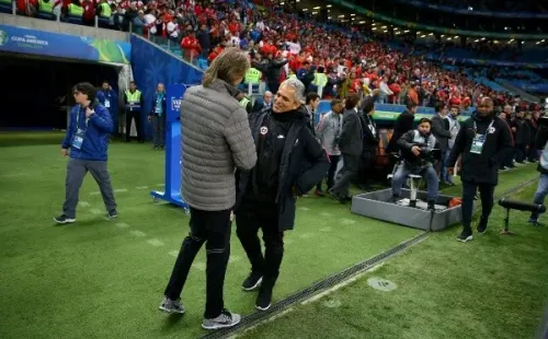 Ricardo Gareca y Reinaldo Rueda se enfrentaron como técnicos de la selección de Perú y Chile, respectivamente, en las semifinales de la Copa América de Brasil 2019. | Foto: Getty