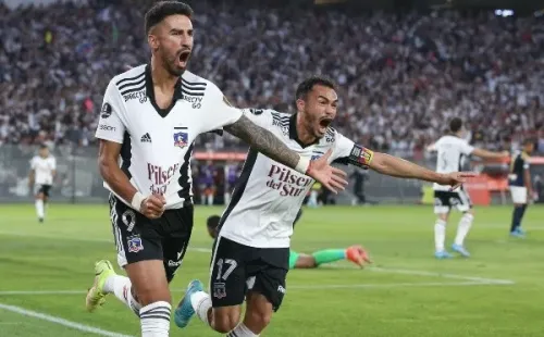 Lucero gritando un gol a Alianza Lima en el Monumental (Agencia Uno)