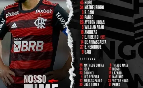 La formación del Flamengo para enfrentar a Universidad Católica.