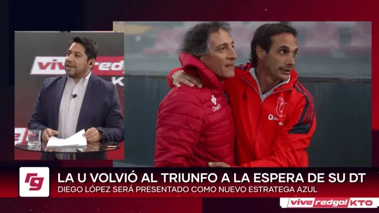 Universidad de Chile regresó al triunfo ante Huachipato, con Diego López en las tribunas del estadio Santa Laura, a la espera de ser presentado como nuevo DT de los azules. Foto: Captura.