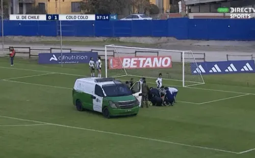 Grez dejó la cancha en camilla. (Captura DirecTV Sports)