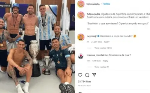Neymar y su tocada de oreja a Argentina luego de ganar la Finalissima contra Italia