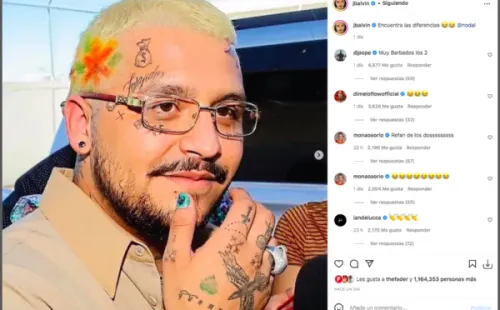 Christian Nodal vs. J Balvin, el mexicano barre el suelo con el colombiano.(Foto: Instagram)