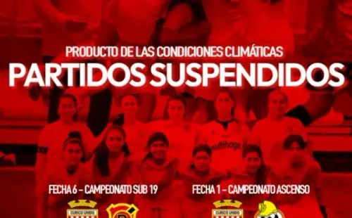 Así informó Curicó Unido la suspensión de sus partidos.