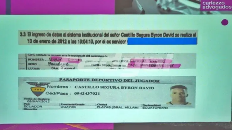En él se advierte que el jugador fue inscrito en 2012, mismo año de su enrolamiento a través del pasaporte deportivo en el club Norteamérica