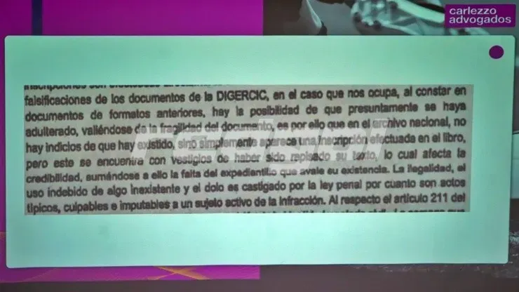 El informe asegura que el único archivo encontrado tiene “vestigios de haber sido repisado su texto” y que la falta de un expedientillo afecta su credibilidad