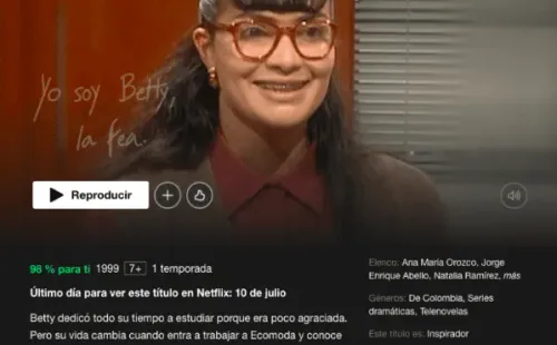 Betty, La Fea será eliminada de Netflix.(Foto: Netflix)