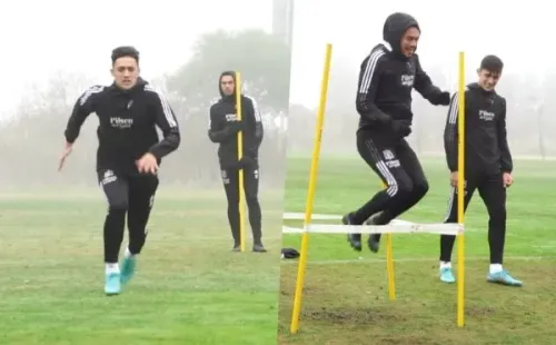 Pablo Solari regresó a las prácticas en Colo Colo tras la licencia por su frustrado fichaje al América. Foto: Comunicaciones Colo Colo