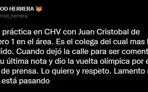 Rod Herrera salió en apoyo de Guarello con tajante mensaje.