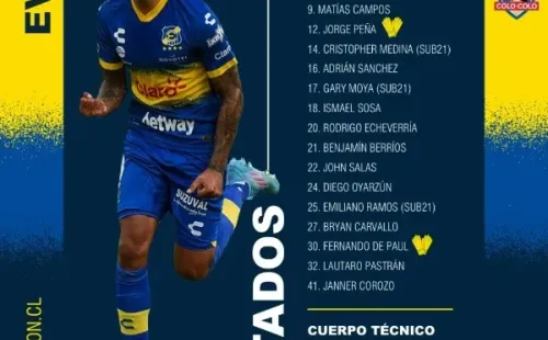 Los citados de Everton para el duelo con Colo Colo. Foto: Comunicaciones Everton