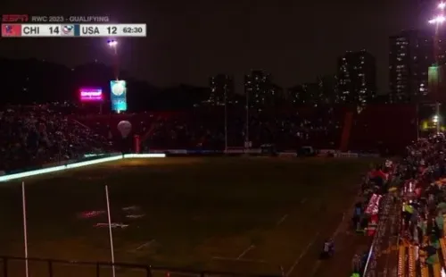 El partido se interrumpió por el corte de luz. (Foto: Captura de pantalla Espn)