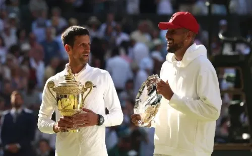 Djokovic fue campeón y Kyrgios obtuvo el segundo lugar en Wimbledon 2022. | Foto: Getty