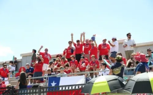 Un buen puñado de hinchas chilenos llegaron a alentar a los Cóndores. | Foto: Travis Prior/@USARugby