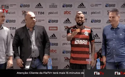 Arturo Vidal disfrutó de su presentación con Flamengo.