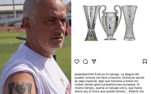 Mourinho se tatuó la Champions, Europa y Conference League.