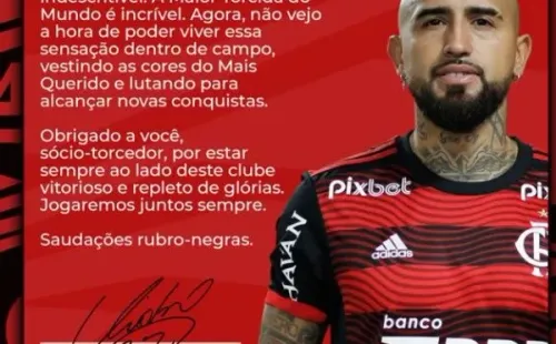 La carta de Arturo Vidal a los hinchas del Flamengo.