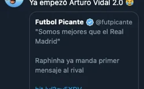 Comentarios comparando a Raphinha con Arturo Vidal.