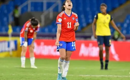 Yessenia López grita de impotencia en el duelo que Chile le ganó a Ecuador.