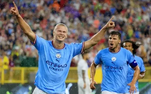 Haaland brilló en su debut con el City. | Foto: Getty