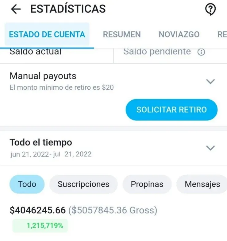 Daniella Chávez hizo público un saldo de más de cinco millones de dólares en su cuenta de OnlyFans