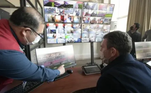 Parte del sistema de seguridad que Ñublense tendrá en el estadio Nelson Oyarzún. Foto: Municipalidad de Chillán.