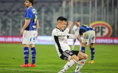 Zavala celebra el gol contra Huachipato en el Monumental (Agencia Uno)