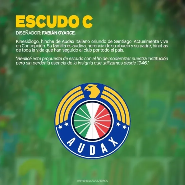 Tercera propuesta de escudo para Audax Italiano.
