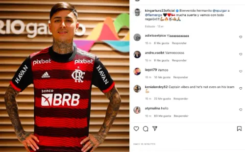 Arturo Vidal le dio la bienvenida a Erick Pulgar en Flamengo.