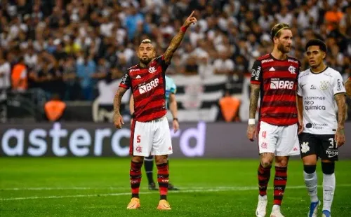 Arturo Vidal tuvo su esperado regreso a la Copa Libertadores después de 15 años. Foto: Comunicaciones Flamengo.