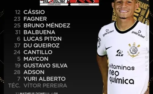 La formación del Corinthians ante el Flamengo.