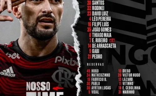 La formación del Flamengo con Arturo Vidal en la banca.