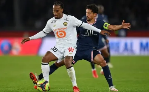 Renato Sanches por el Lille en acción ante el PSG, que pronto lo anunciará como refuerzo. Foto: Getty Images.