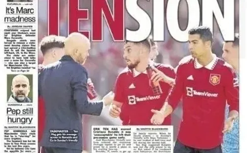 En su portada, The Sun revela que Ten Hag mandó a Ronaldo a ponerse en forma. | Foto: Captura