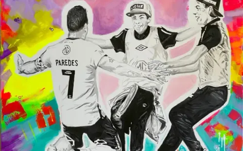 El emotivo festejo de Esteban Paredes junto a sus hijos tras marcar un gol histórico a la U. | Foto: Ale Moreno Instagram