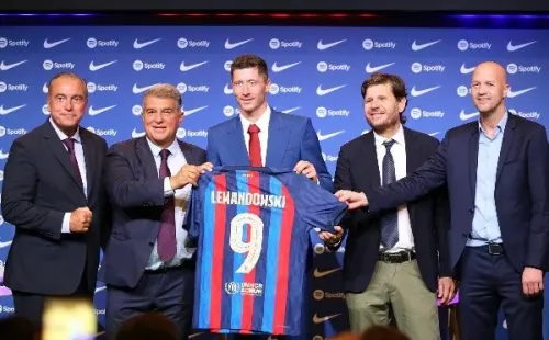 Presentación Robert Lewandowski en el Barcelona