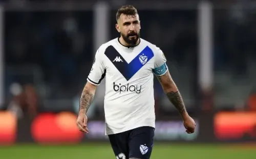 Lucas Pratto, el capitán de Vélez Sarsfield, en la victoria ante Talleres que sentenció el paso a la semifinal de la Copa Libertadores. (Getty Images).