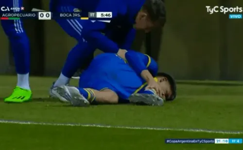 El Changuito Zeballos no pudo terminar el partido. (Foto: Captura TyC Sports)