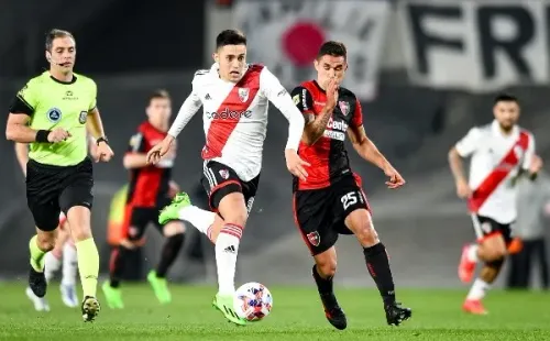 Solari jugó con la nueva camiseta de River y marcó sus dos primeros goles en el club. | Foto: Getty