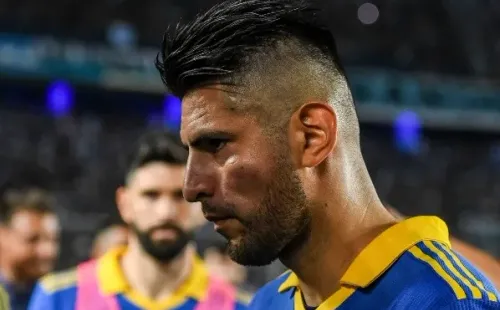 El pómulo de Carlos Zambrano, visiblemente lesionado tras el encontrón con Darío Benedetto. (Getty Images).
