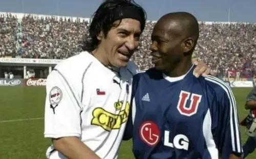 En su paso por el Romántico Viajero, en 2003, el Tino Asprilla disputó 13 partidos y dejó un registro de cinco goles. Y lo más destacado fue la gran dupla que formó junto a un joven Mauricio Pinilla y el agónico gol del triunfo sobre Universidad Católica por 3-2 el 20 de abril. | Foto: Archivo