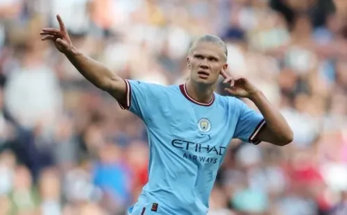Erling Haaland anotó, pero no fue suficiente para darle los tres puntos al Manchester City. Foto: Getty Images
