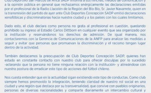 Comunicado Arica