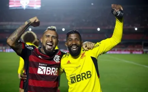 Arturo Vidal ya celebró un triunfo con el Flamengo ante Sao Paulo en el Morumbí. Fue el 6 de agosto pasado, en el triunfo por 0-2 por el Brasileirao.Foto: Comunicaciones Flamengo.