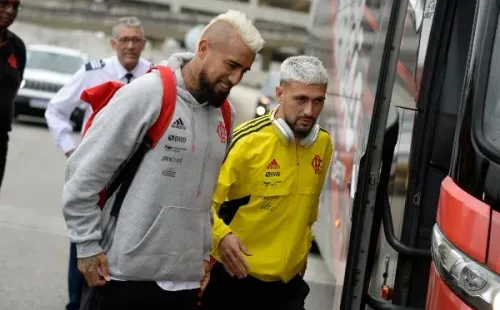 El King siempre acompañado del uruguayo De Arrascaeta. Foto: Flamengo.