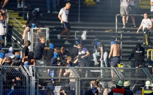 La violencia se tomó la previa del partido entre Dortmund y Copenhague.