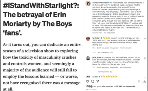 Actriz de The Boys acusa tratos misóginos de parte de los fans.(Foto: Instagram)