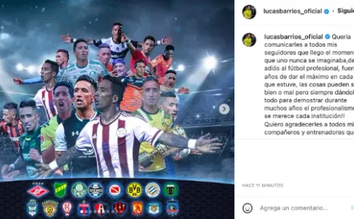 El mensaje de Lucas Barrios.