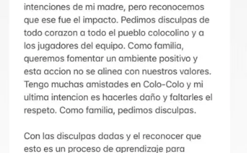 Las disculpas de losGaldames Millán.