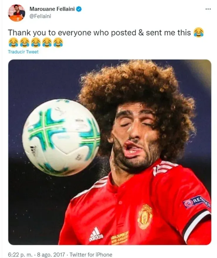 El #Fellachallenge se viralizó después de esta fotografía de Marouane Fellaini
